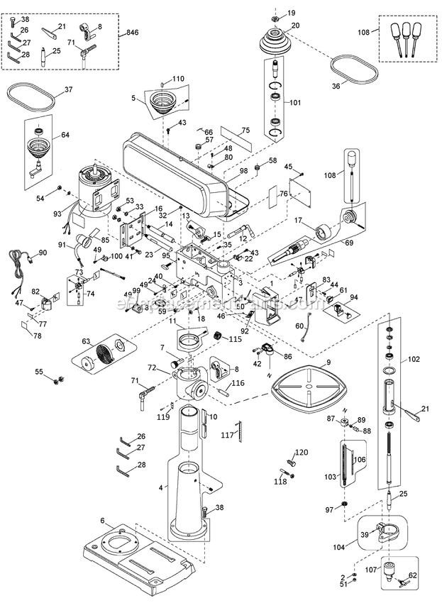 Page A Diagram and Parts List for PCB660DP Type 2 Porter Cable Miscellaneous